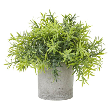 Lifelike small bamboo plant in grey concrete pot, vibrant green leaves, perfect for desks and modern decor (124 chars) by Sostter at brixbailey.com