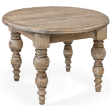 Round wooden coffee table with warm brown finish, minimalist British design, 90cm diameter, sleek circular silhouette. by Sostter at brixbailey.com
