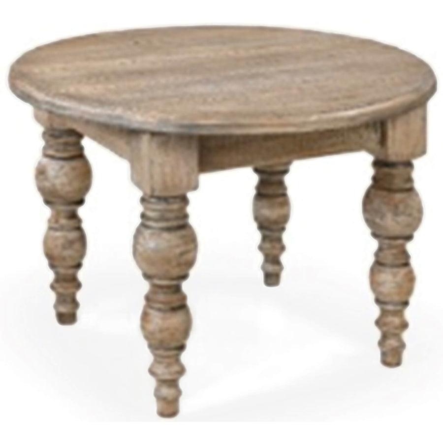 Round wooden coffee table with warm brown finish, minimalist British design, 90cm diameter, sleek circular silhouette. by Sostter at brixbailey.com