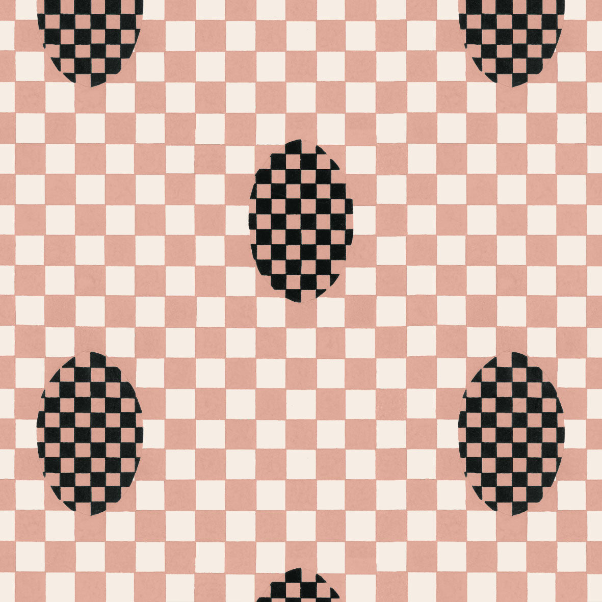 Deco Checkers Belle Blush Oatmeal Linen Fabric