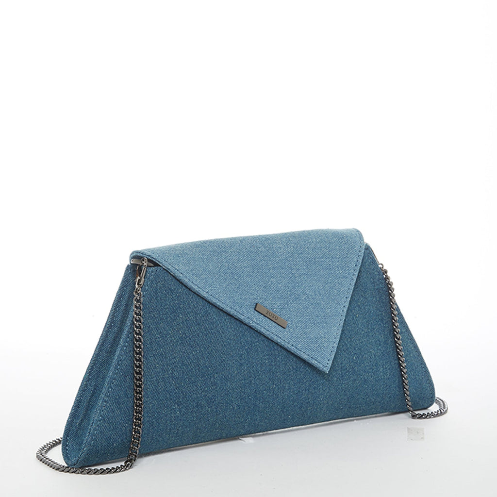 Denim Two Tone Crossbody Evening Clutch Bag for Women