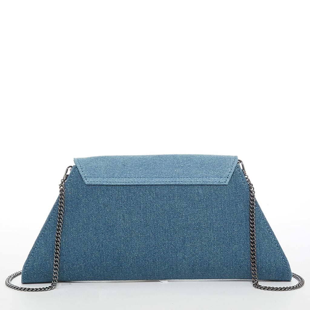 Denim Two Tone Crossbody Evening Clutch Bag for Women