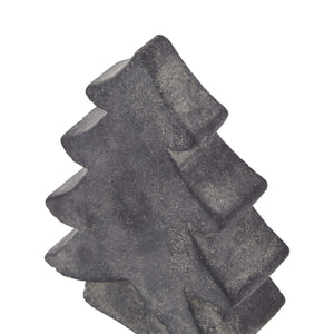 Minimalist grey ceramic winter tree decor, 17cm tall, modern holiday accent for shelves or tabletops by Sostter at brixbailey.com