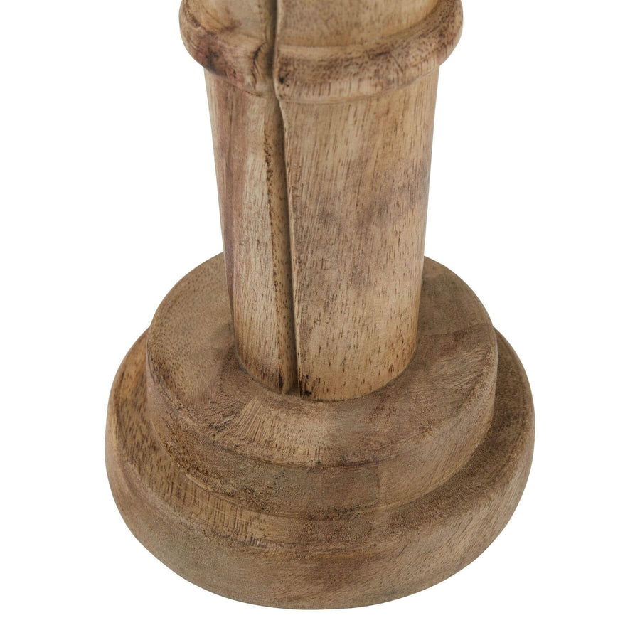 Handcrafted wooden nutcracker, 50cm tall, warm brown finish, rustic holiday decor for mantels or tabletops. by Sostter at brixbailey.com