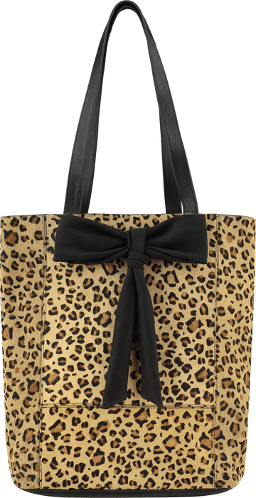 Animal Print Bow Compact Leather Tote – Chic & Practical by Emmas Bags at brixbailey.com