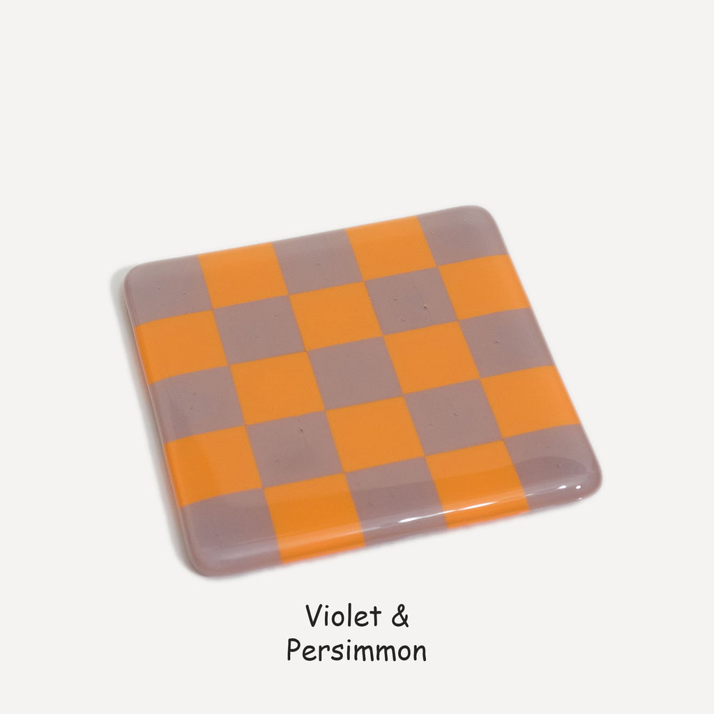 10cm Chequered Dual Colour Coaster - Oceanside Collection