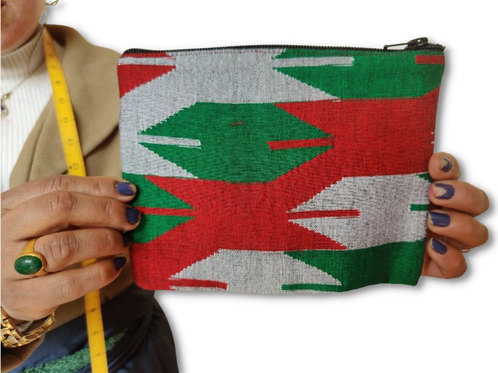 Dhaka pouch, ethically handwoven in Nepal