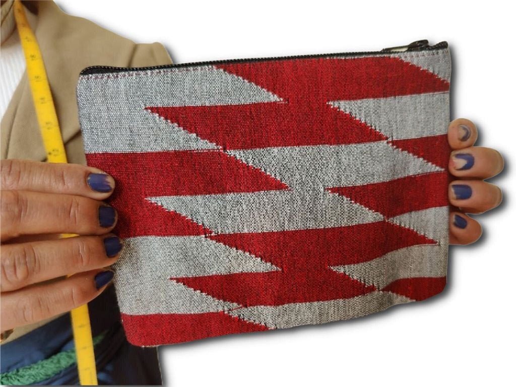 Dhaka pouch, ethically handwoven in Nepal
