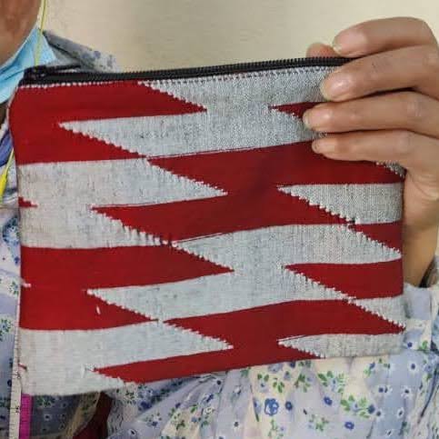Dhaka pouch, ethically handwoven in Nepal