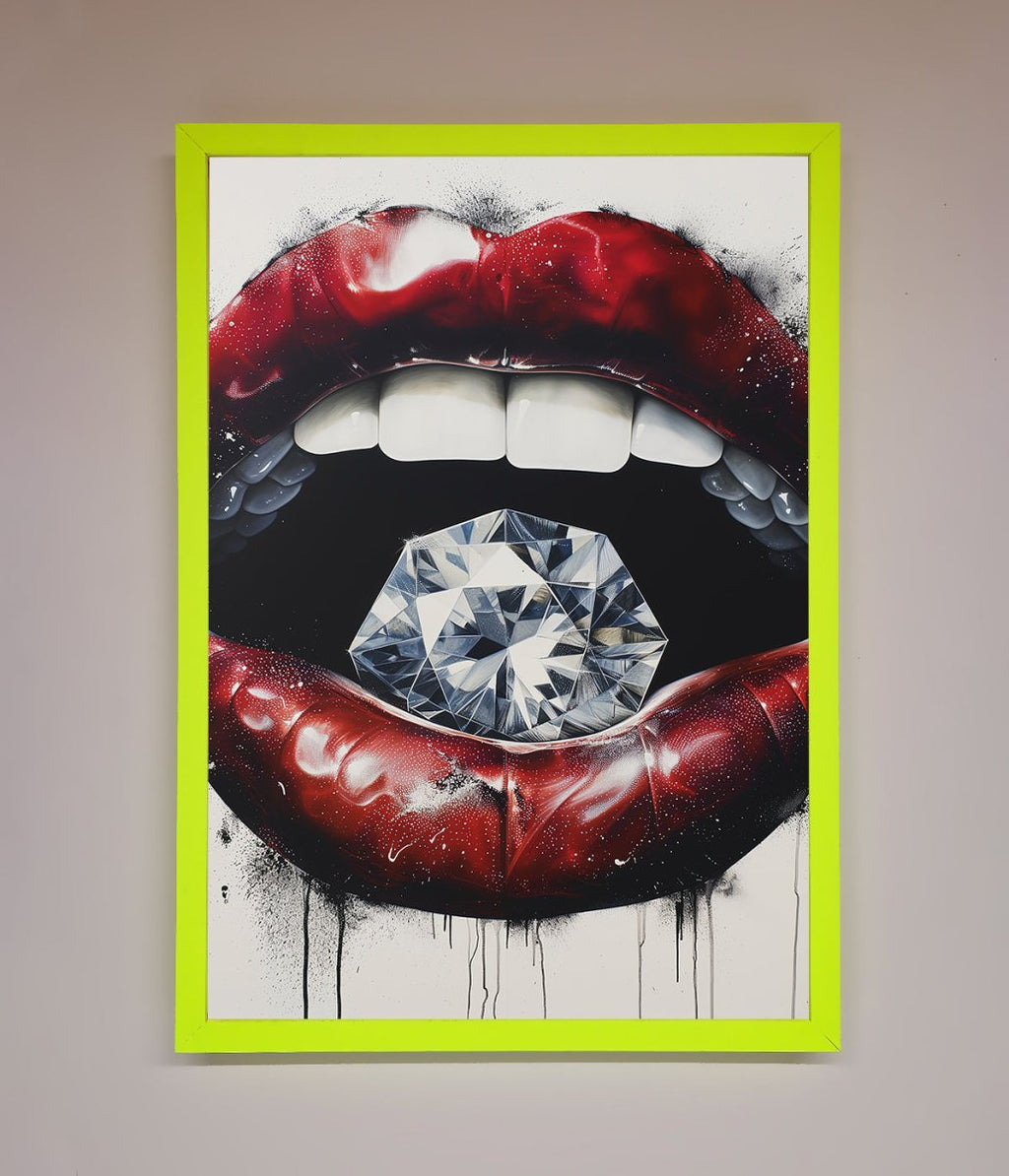 Diamond Lips Framed Poster