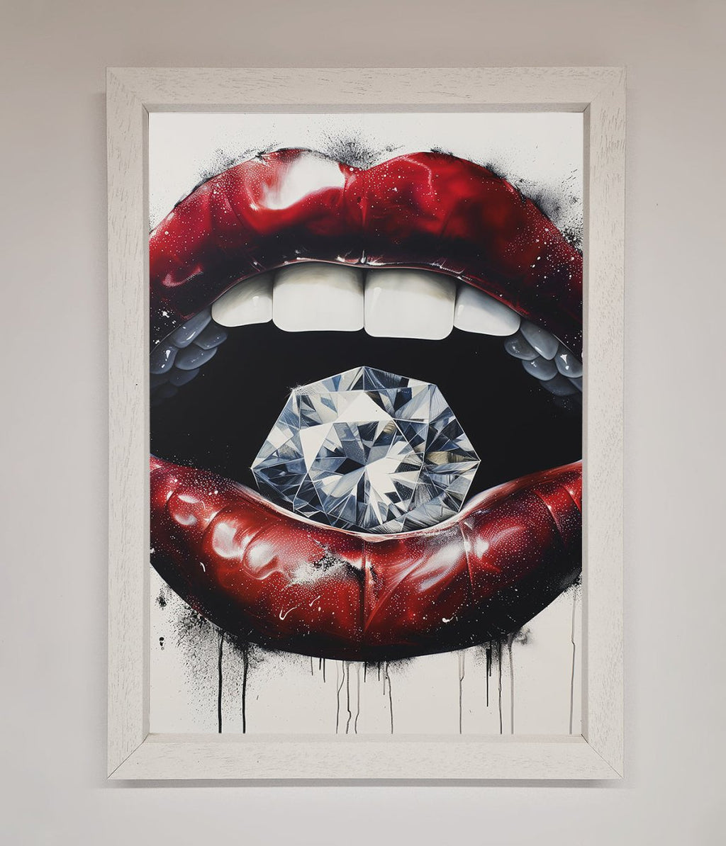 Diamond Lips Framed Poster