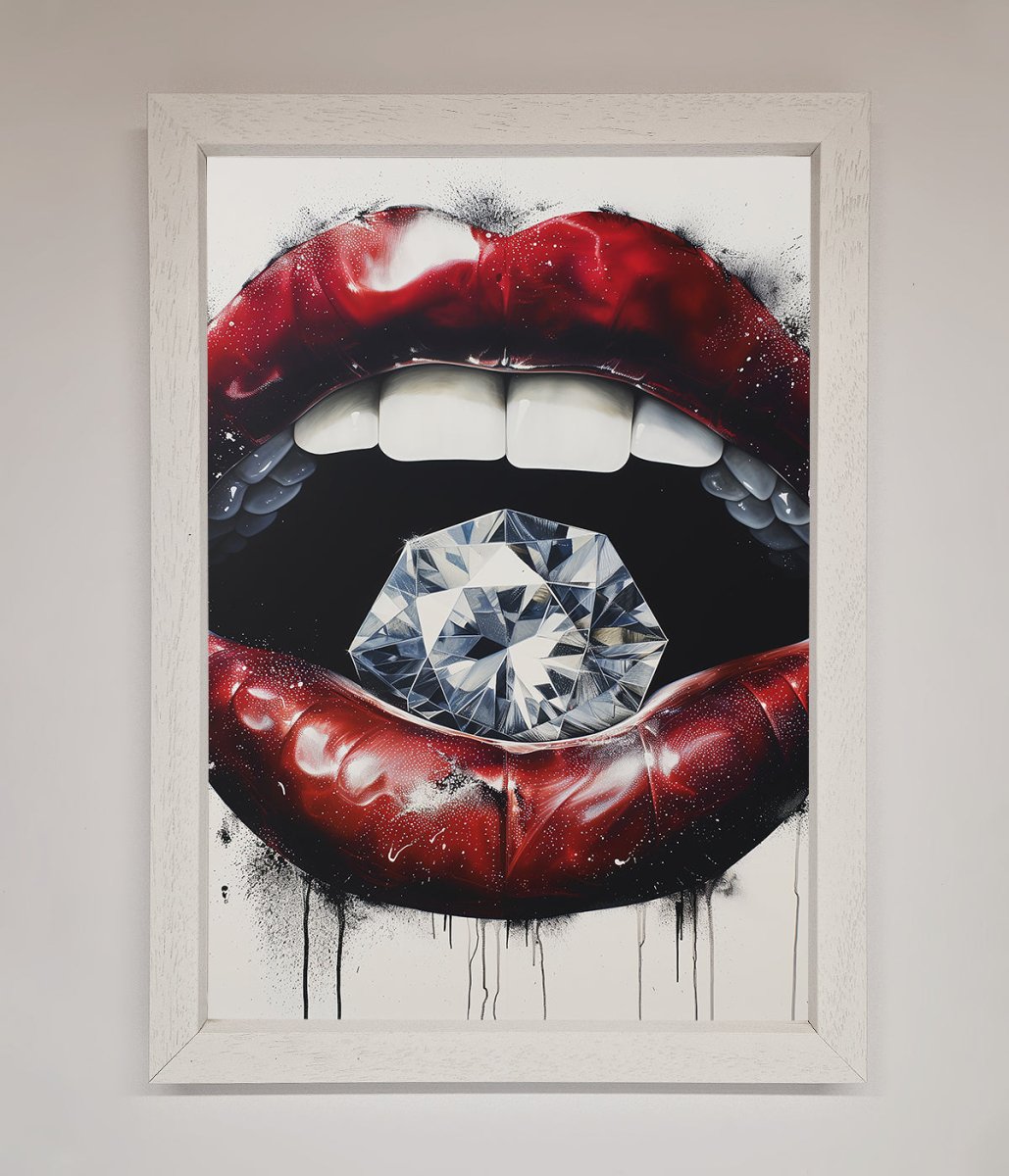 Diamond Lips Framed Poster