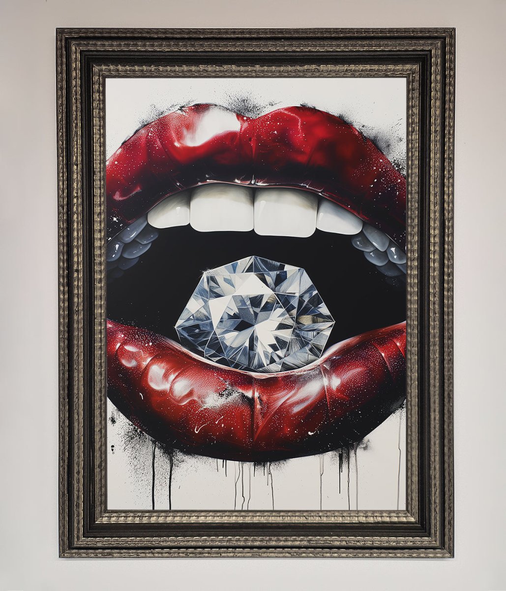 Diamond Lips Framed Poster