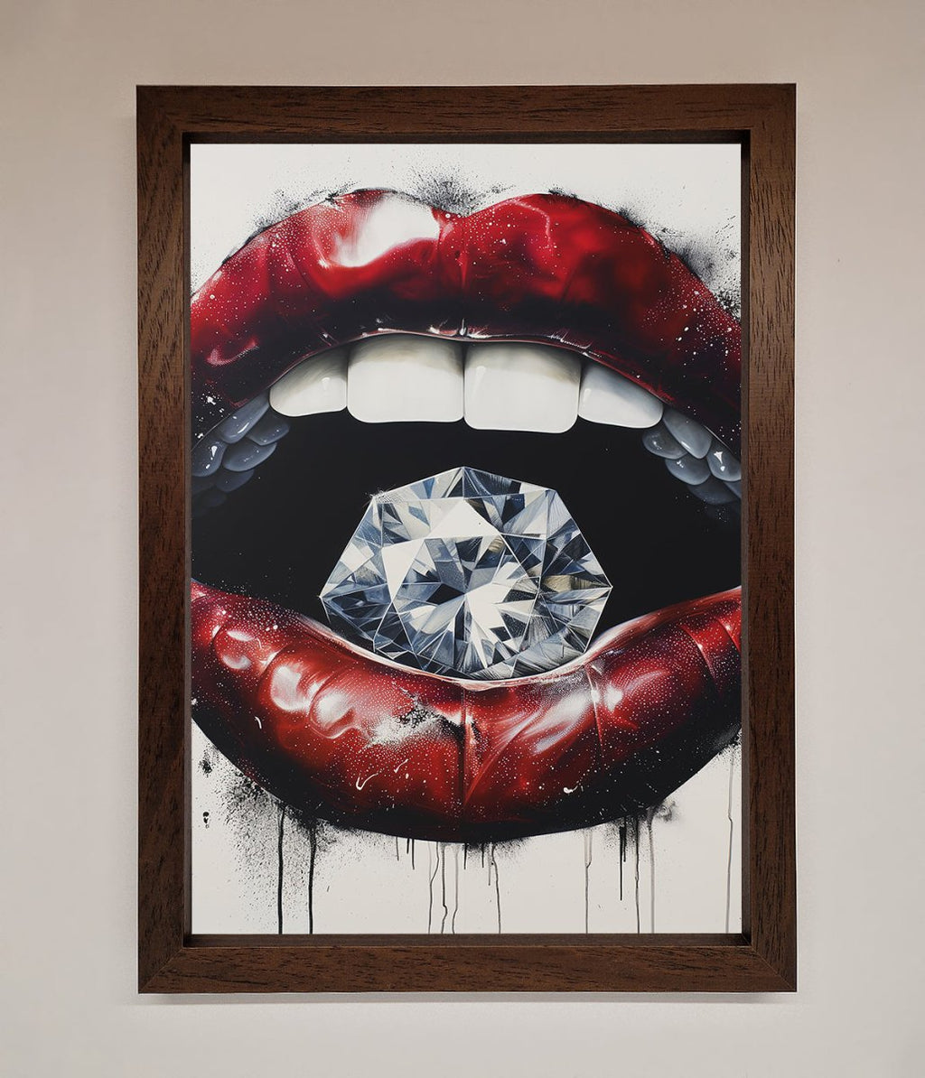 Diamond Lips Framed Poster