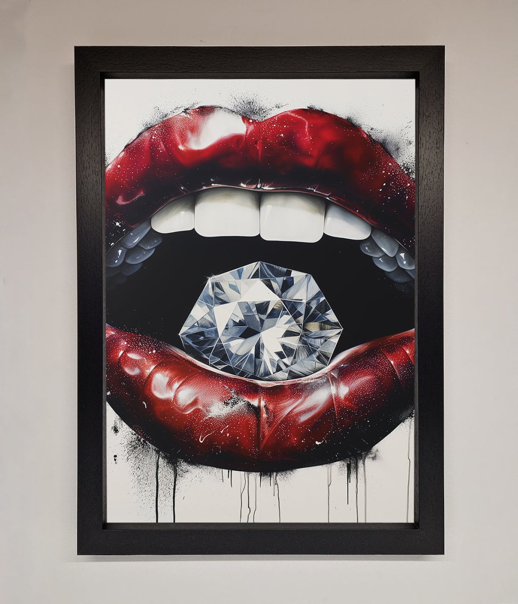 Diamond Lips Framed Poster