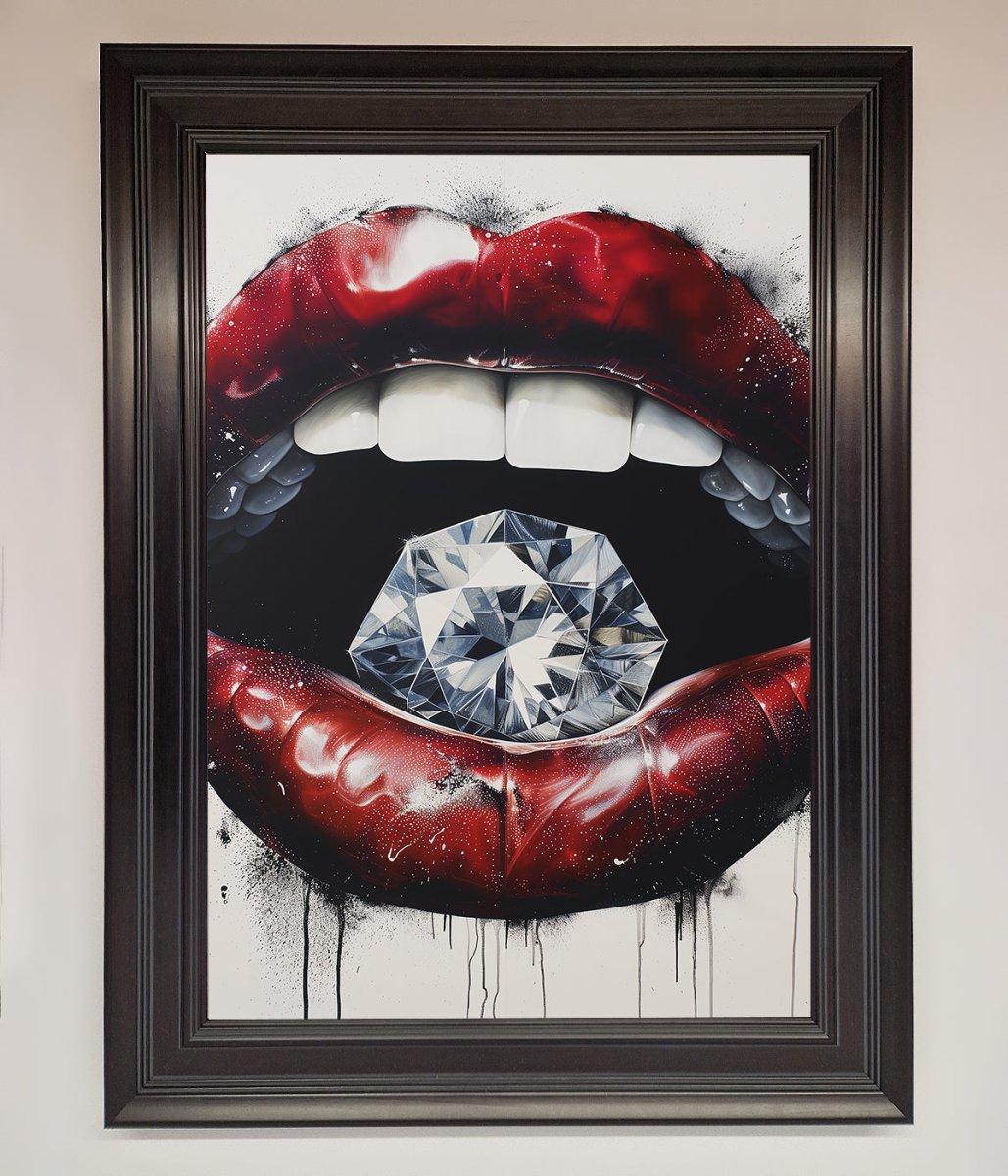 Diamond Lips Framed Poster