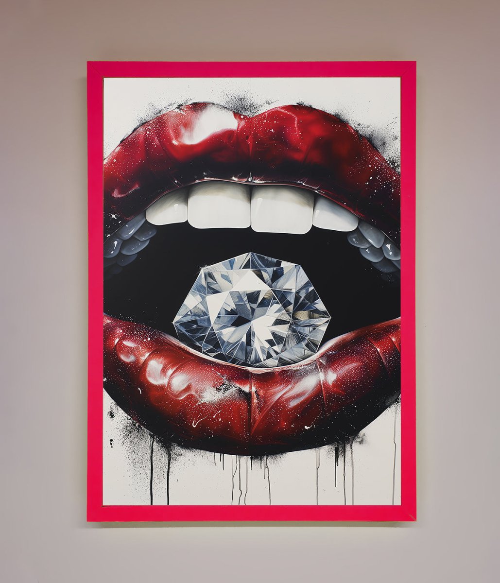 Diamond Lips Framed Poster