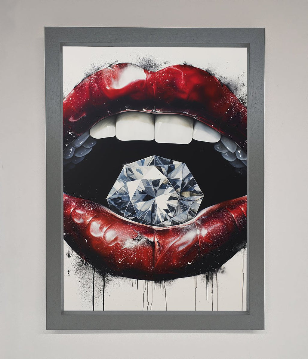 Diamond Lips Framed Poster