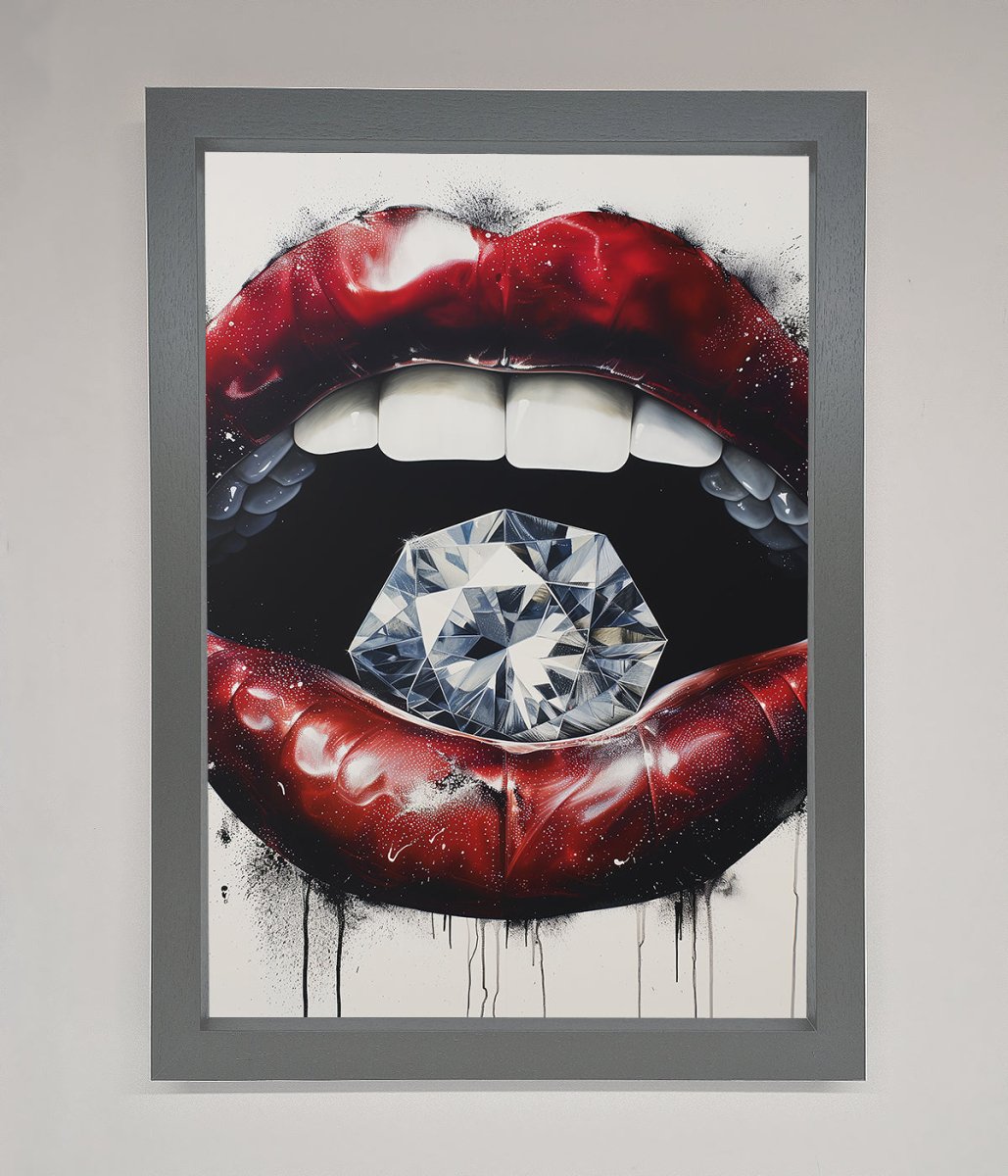 Diamond Lips Framed Poster