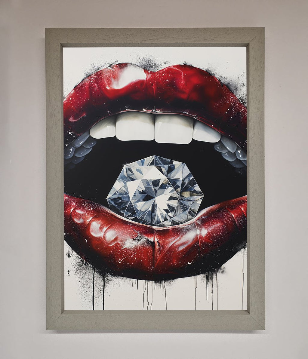 Diamond Lips Framed Poster