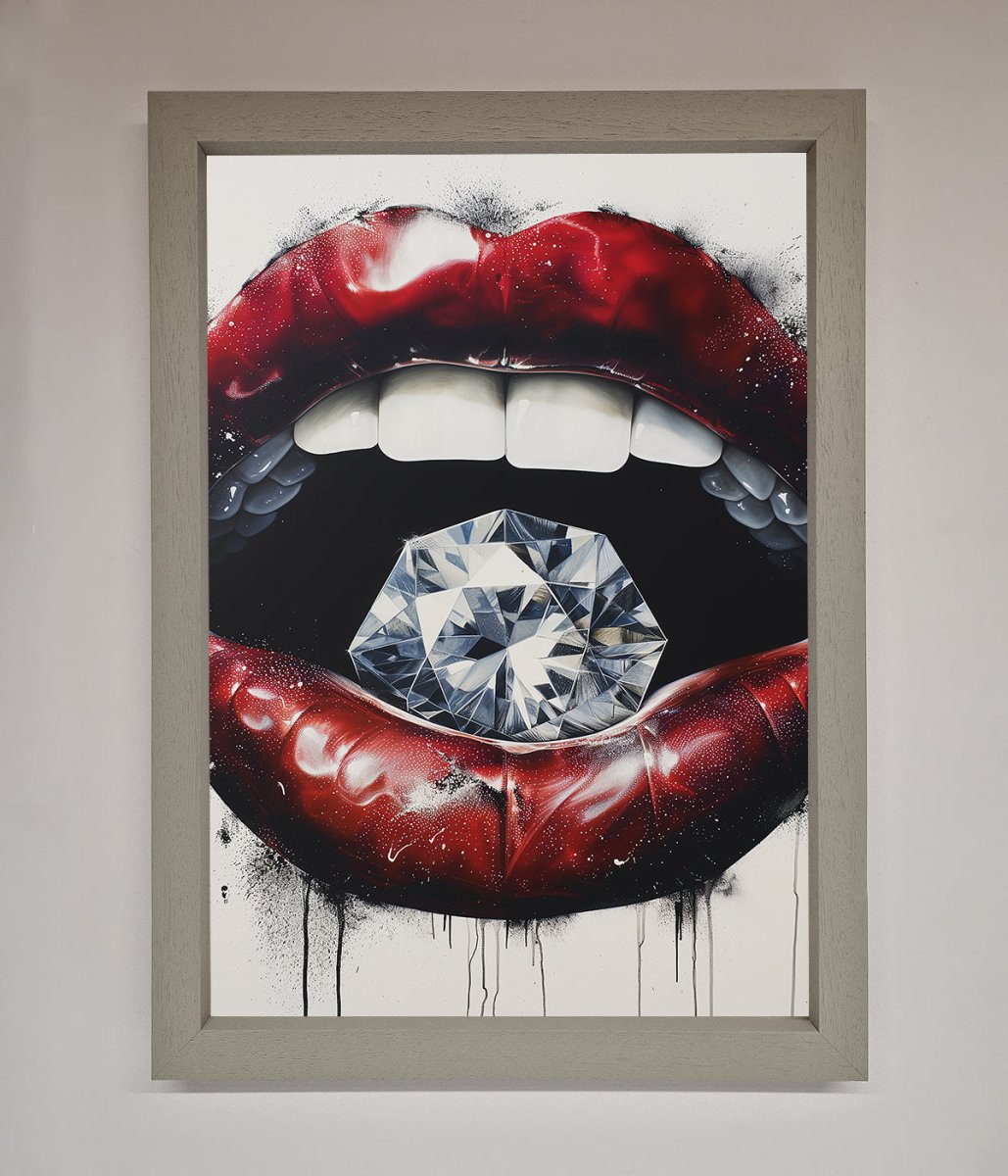 Diamond Lips Framed Poster