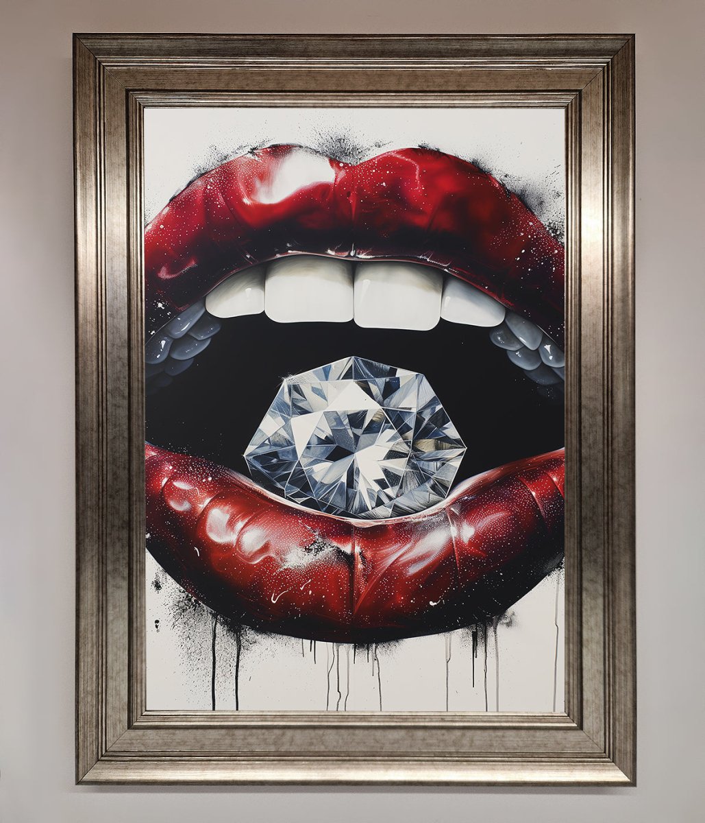 Diamond Lips Framed Poster