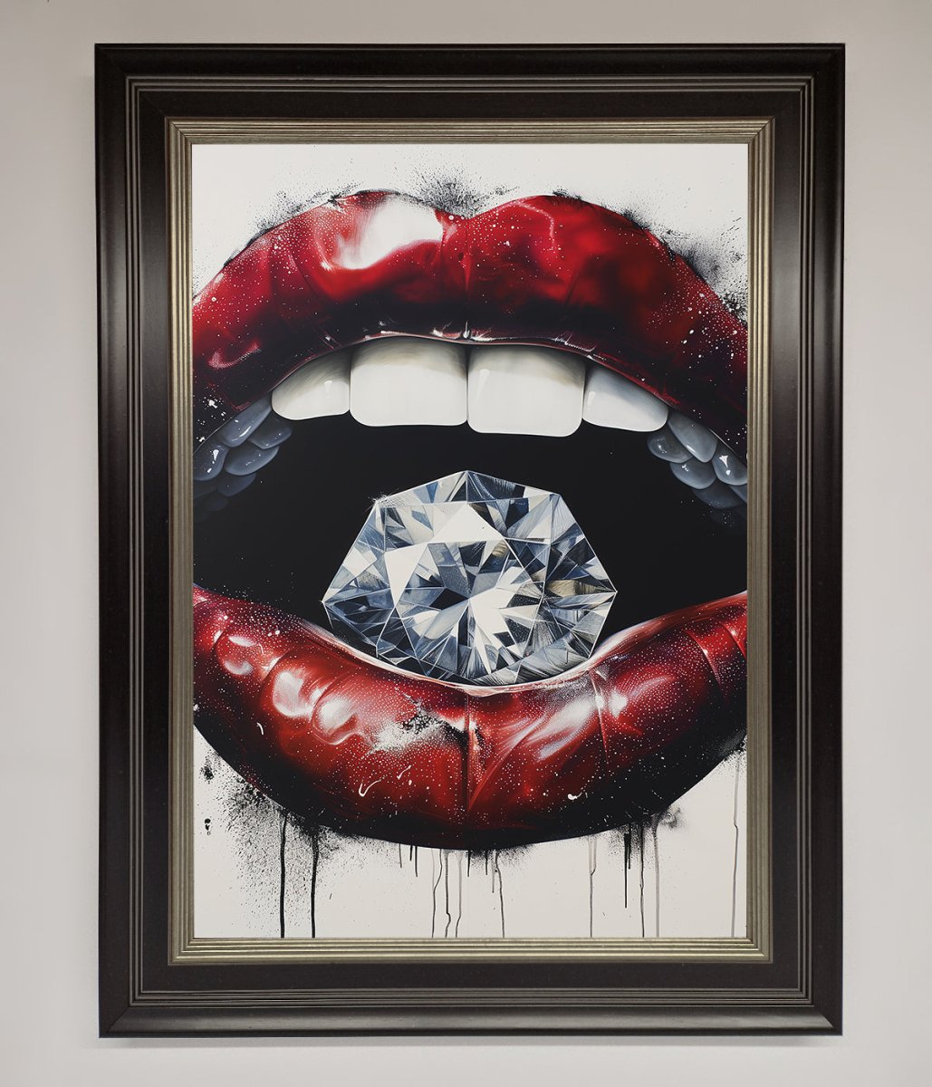 Diamond Lips Framed Poster