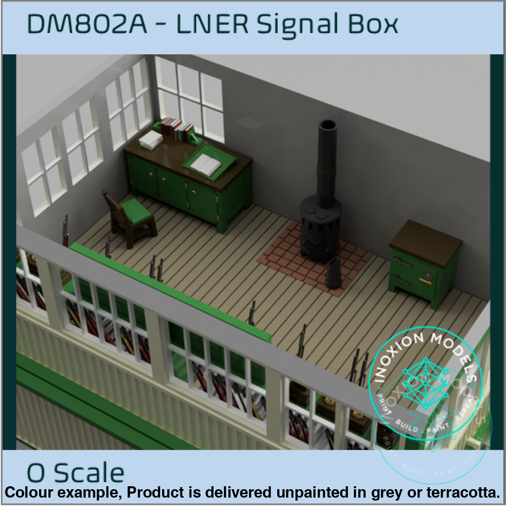 LNER Signal Box O Scale Model with Detailed Interior