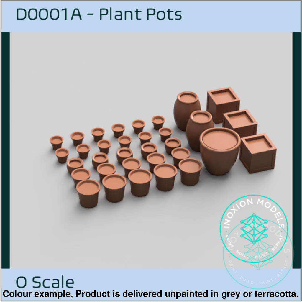 Filled Plant Pots 1:32 Scale Model Set