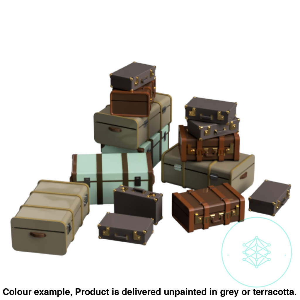 Luggage O Scale Model Set 14 Pieces Unpainted