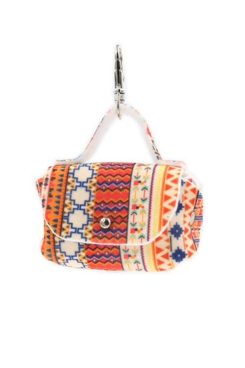 elegant boho felt dog bag dispenser with a metal eyelet and snap hook on a leash