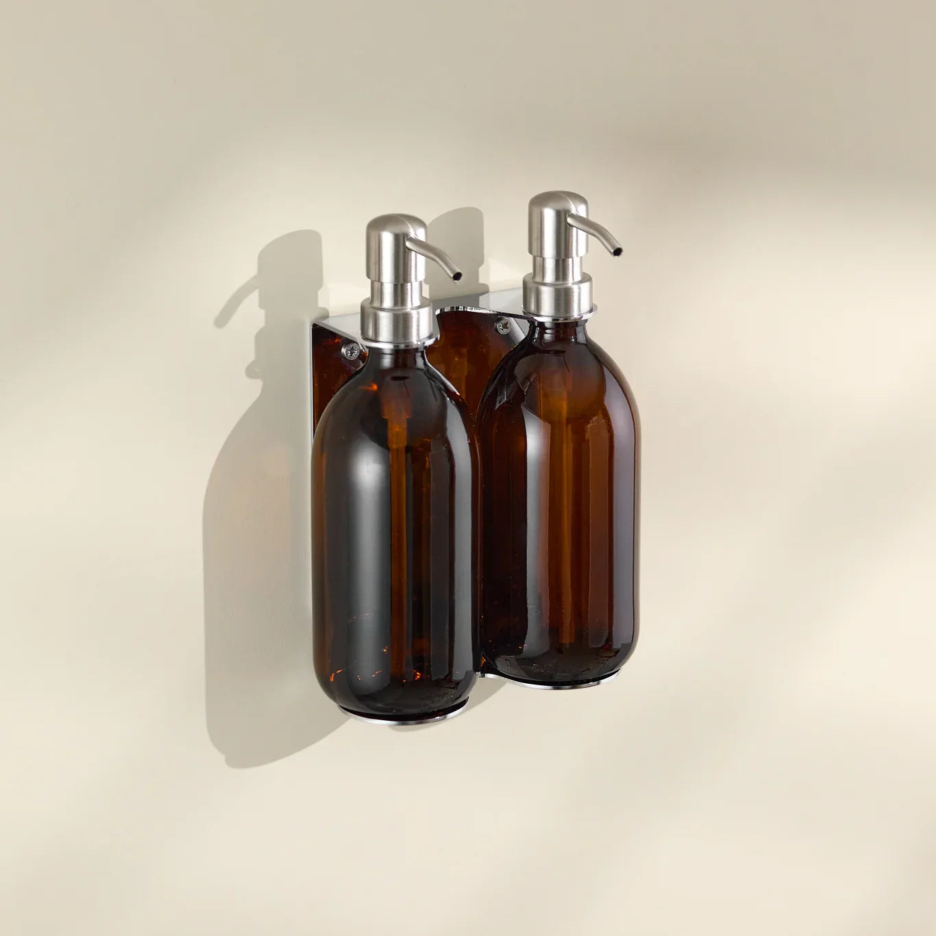 Chrome Double Wall Mounted Soap Dispenser