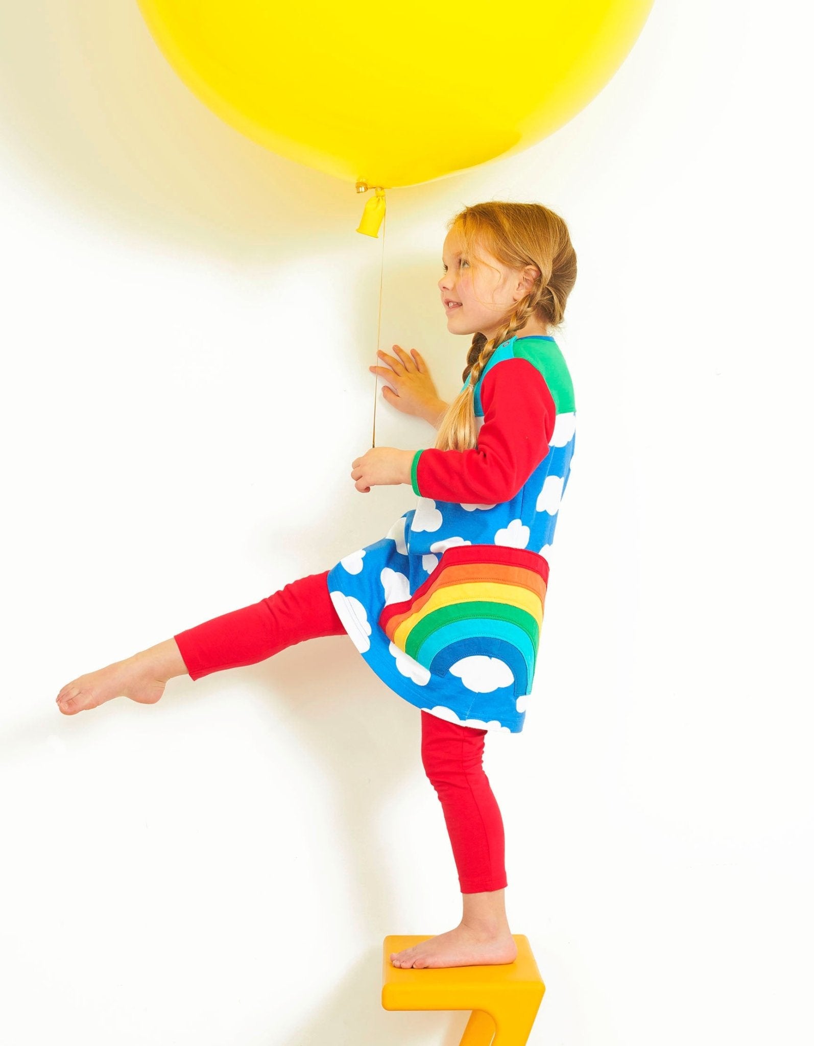 Organic Rainbow Applique Dress for Babies