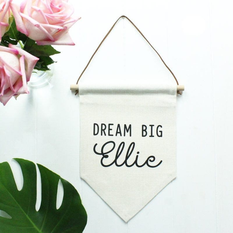 Dream Big Baby Bedroom Pennant Flag - Personalise
