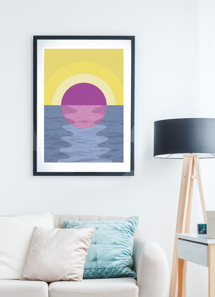 Dribble Abstract Sunset Print