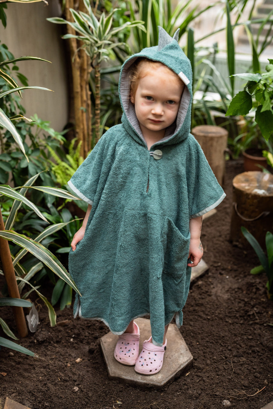 Dinosaur Short-Sleeve Poncho for Toddlers – Bamboo & OEKO-TEX Certified by RÄTT at brixbailey.com