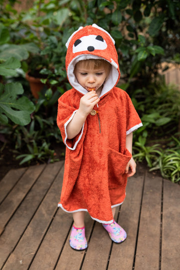 Short-Sleeve Bamboo Terry Poncho for Toddlers – Cozy & Eco-Friendly by RÄTT at brixbailey.com