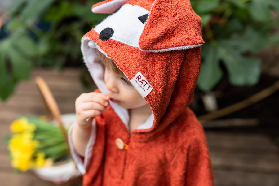 Short-Sleeve Bamboo Terry Poncho for Toddlers – Warm & Soft by RÄTT at brixbailey.com