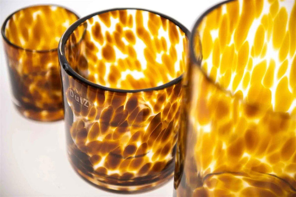 CYLINDER Vase candleholder Pot -  LEOPARD BROWN Colour by DutZ