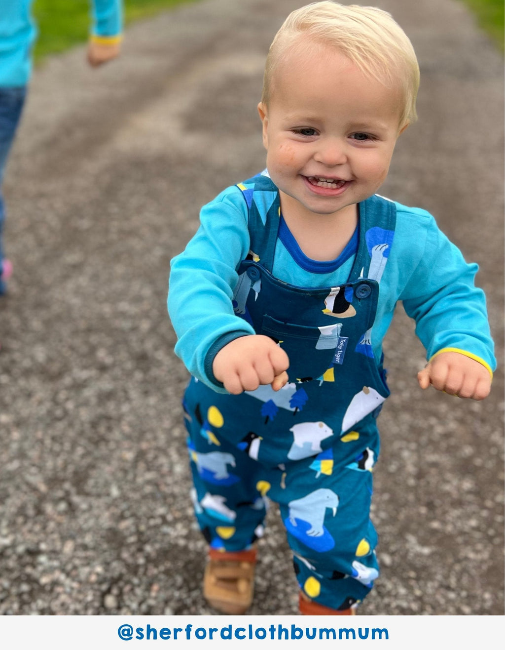 Organic Arctic Print Dungarees for Children