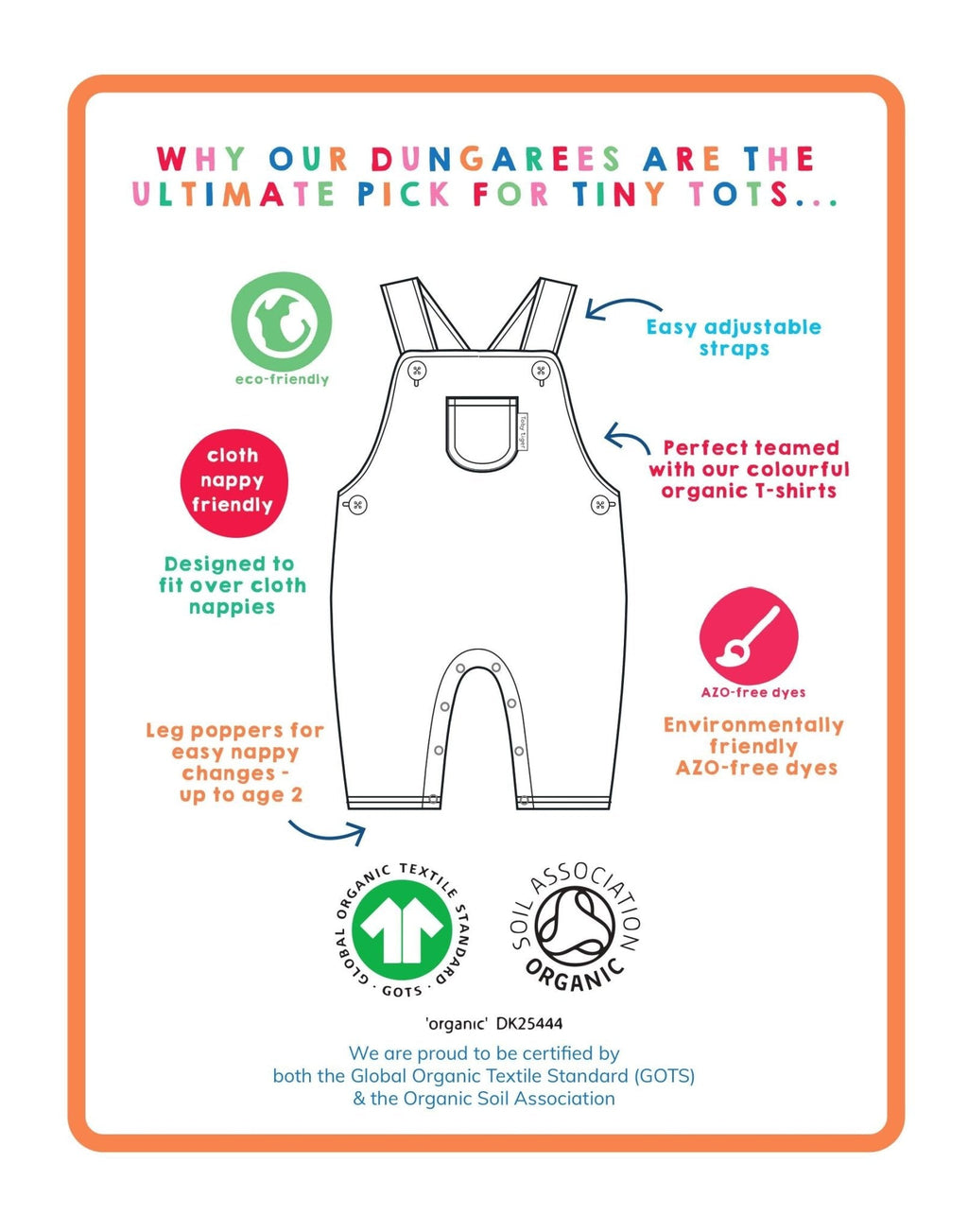 Organic Kitten Print Dungarees for Little Ones