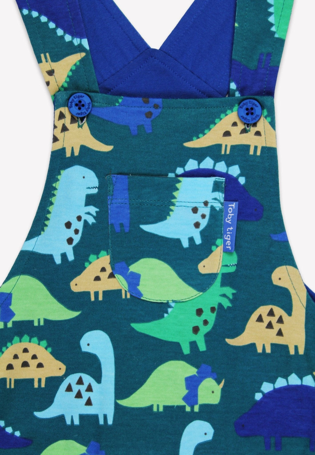 Organic Tonal Dinosaur Print Dungarees