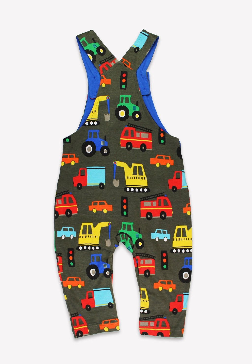 Organic Transport Print Dungarees for Children