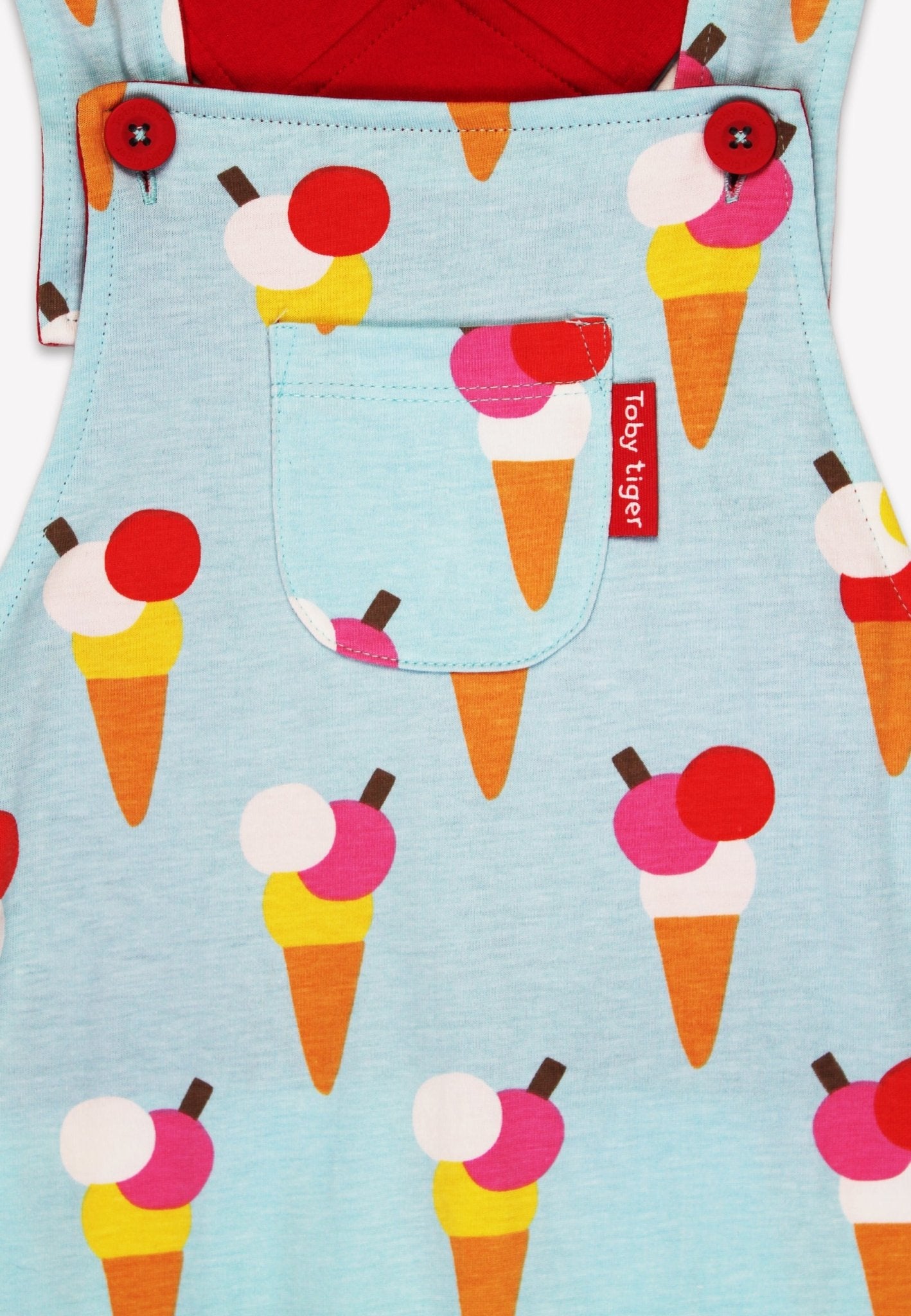 Organic Ice Cream Cones Print Dungaree Shorts