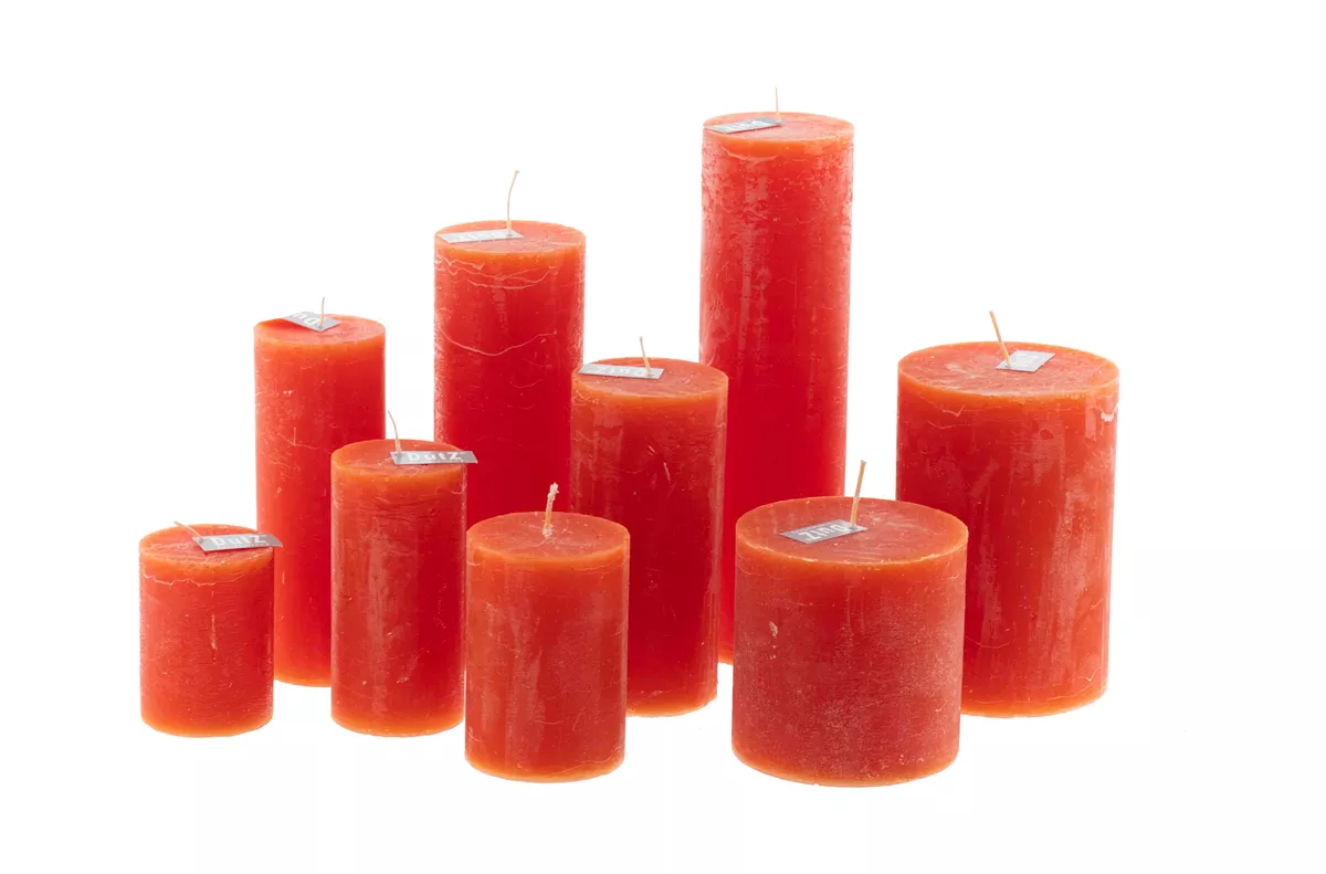 LUXURY RUSTIC CANDLE - CORAL RED
