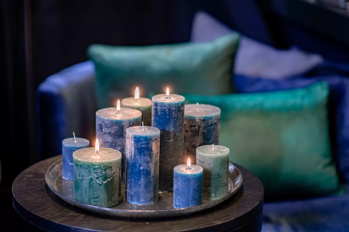 LUXURY RUSTIC CANDLE - DARKGREEN