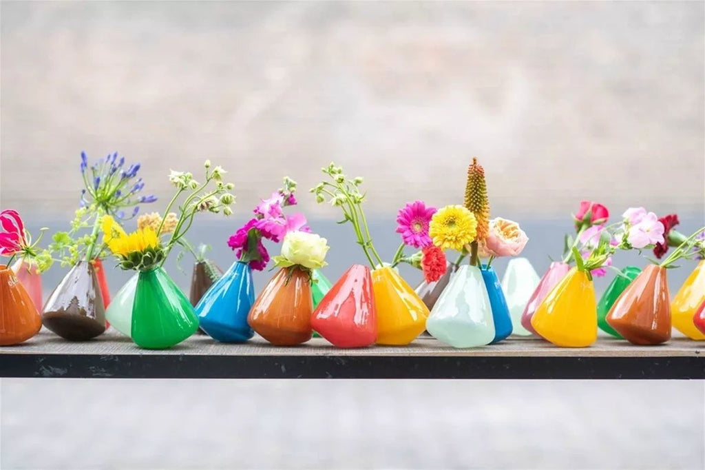 TUMBLING VASE - H12 D10 cm - WARM ORANGE