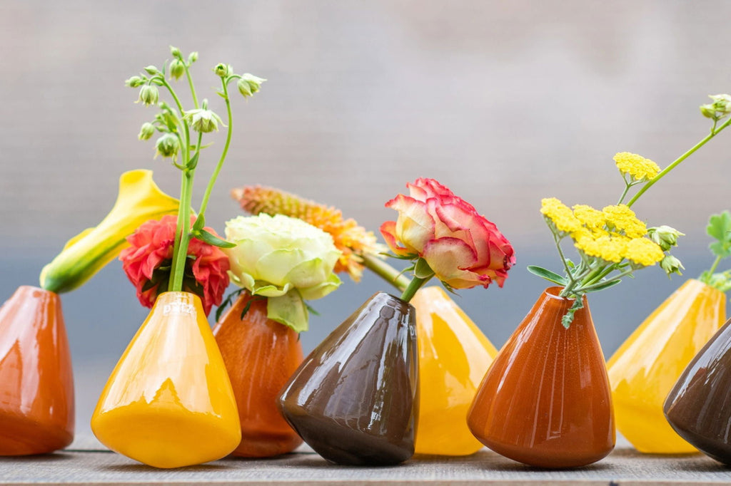 TUMBLING VASE - H12 D10 cm - WARM ORANGE