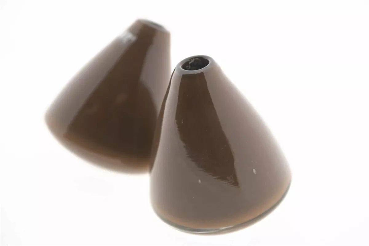 TUMBLING VASE - H12 D10 cm - BROWN