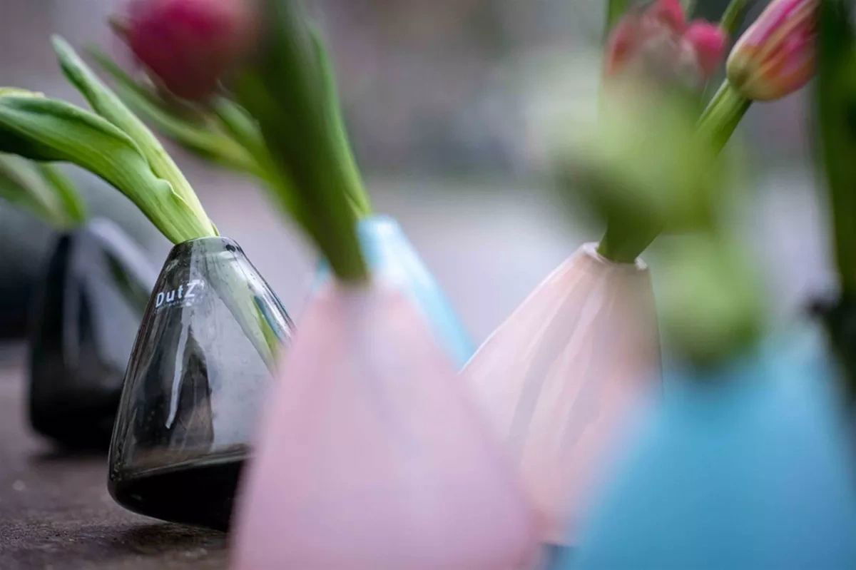 TUMBLING VASE - H12 D10 cm - SMOKE